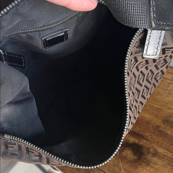 Fendi Brown FF Monogram Shoulder Bag with Black Strap - Picture 10 of 16